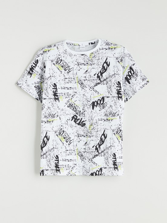 Şortlu Pijama Takımı BEYAZ BASKILI