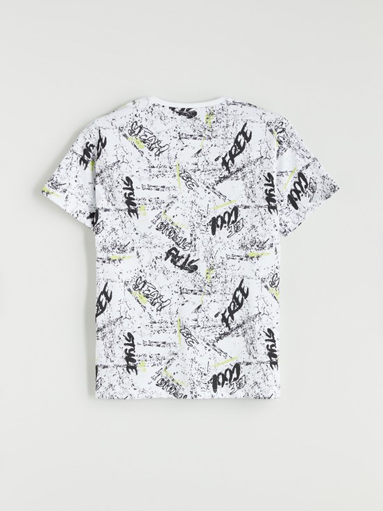 Şortlu Pijama Takımı BEYAZ BASKILI