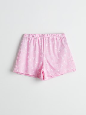 Şortlu Pijama Takımı PEMBE BASKILI