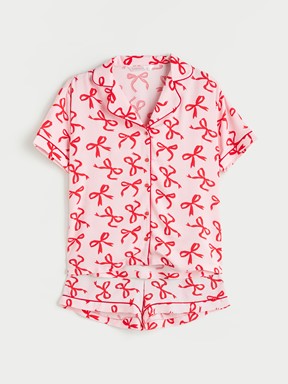 Şortlu Pijama Takımı AÇIK PEMBE BASKILI
