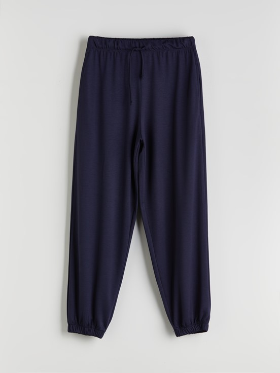 XSIDE Beli Lastikli Kadın Jogger Eşofman Altı LACİVERT