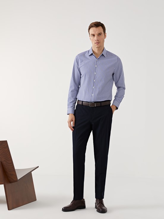 Gömlek LACİVERT ÇİZGİLİ