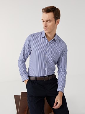 Gömlek LACİVERT ÇİZGİLİ