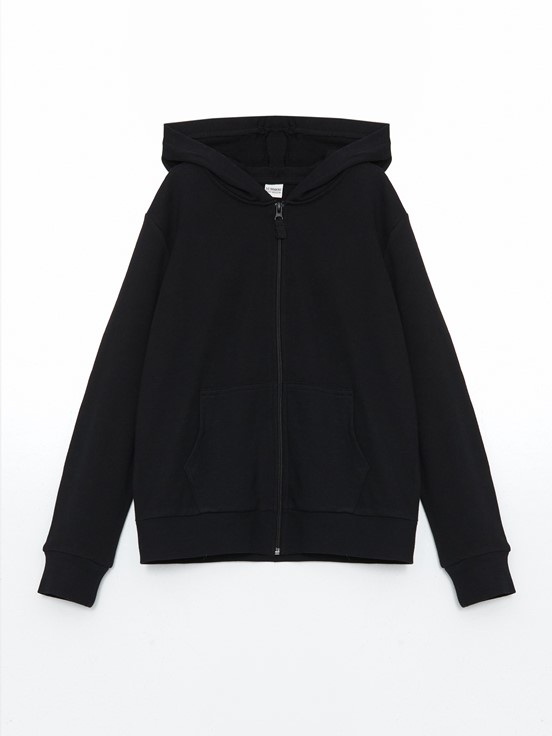 Fermuarlı Sweatshirt YENİ SİYAH