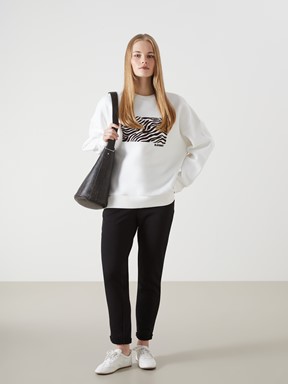 Beli Lastikli Kadın Eşofman Altı AÇIK GRİ MELANJ