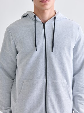 Fermuarlı Sweatshirt GRI