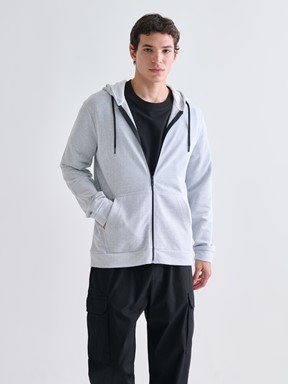 Fermuarlı Sweatshirt GRI