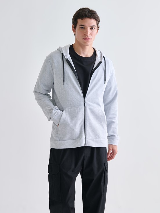 Fermuarlı Sweatshirt GRI