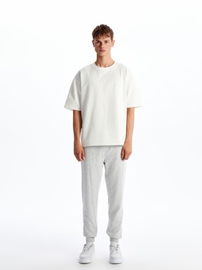 Slim Fit Erkek Jogger Eşofman Altı GRİ MELANJ
