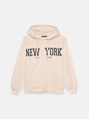 Fermuarlı Sweatshirt GRİ MELANJ