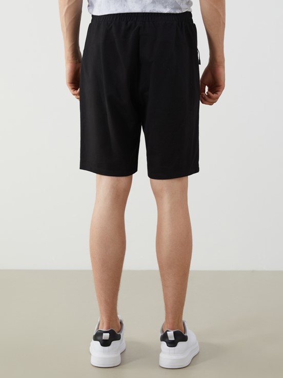 Slim Fit Erkek Spor Şort YENİ SİYAH