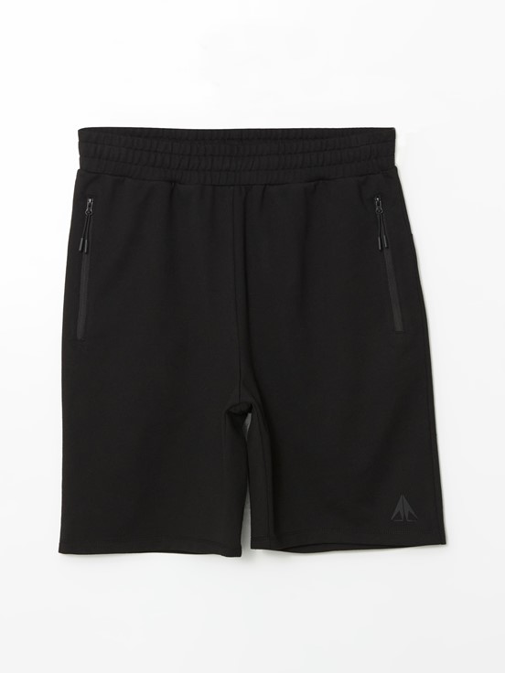 Slim Fit Erkek Spor Şort YENİ SİYAH