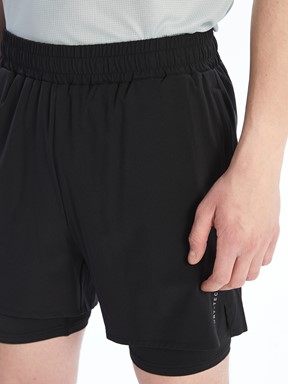 LCW SPORTS Standart Kalıp Erkek Taytlı Şort YENİ SİYAH