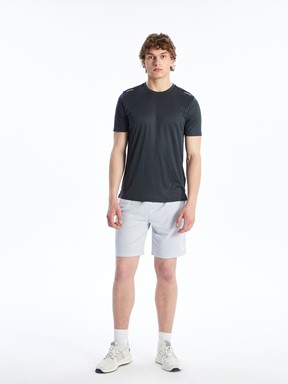 LCW SPORTS Bisiklet Yaka Kısa Kollu Erkek Spor Tişört KOYU GRİ