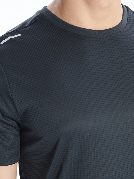 LCW SPORTS Bisiklet Yaka Kısa Kollu Erkek Spor Tişört KOYU GRİ