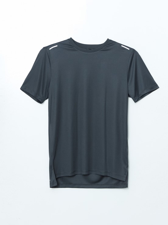 LCW SPORTS Bisiklet Yaka Kısa Kollu Erkek Spor Tişört KOYU GRİ