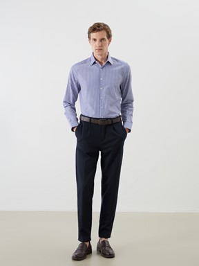 Gömlek LACİVERT ÇİZGİLİ