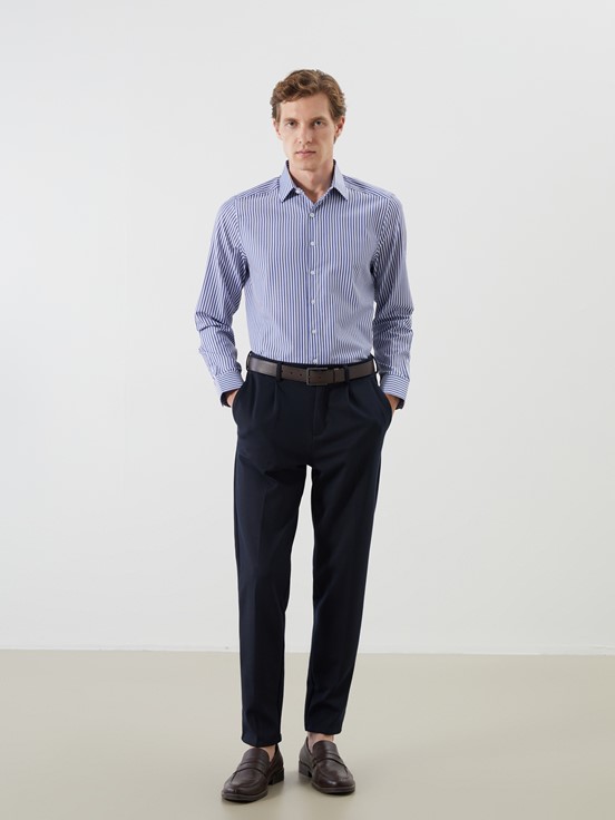 Gömlek LACİVERT ÇİZGİLİ