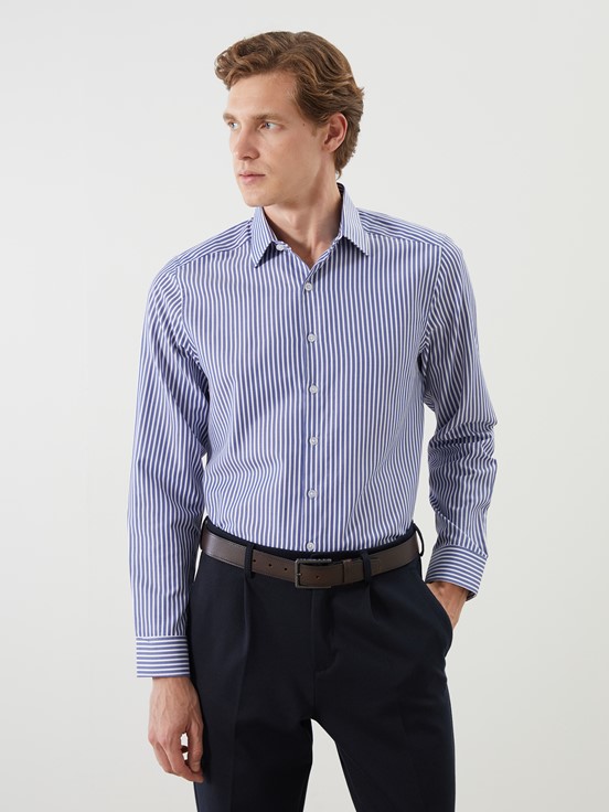 Gömlek LACİVERT ÇİZGİLİ