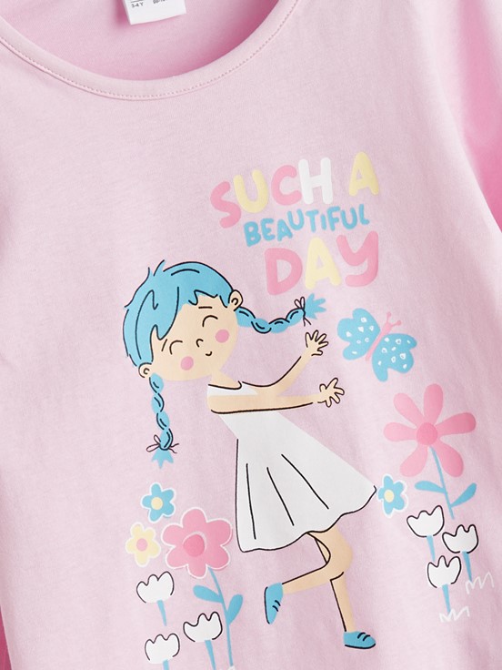 Pijama Takım SU MAVİSİ BASKILI