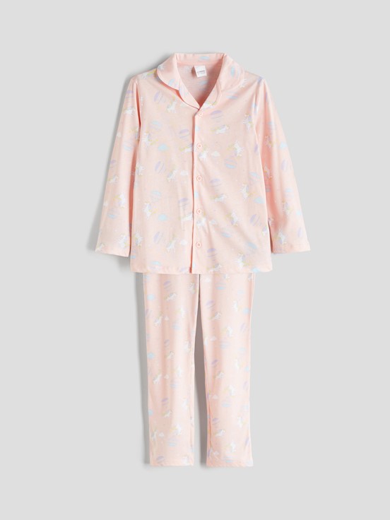 Pijama Takım PEMBE BASKILI