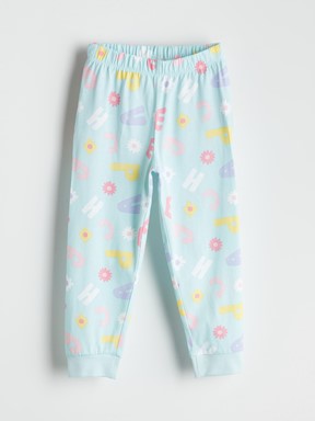 Pijama Takım PASTEL MAVİ BASKILI