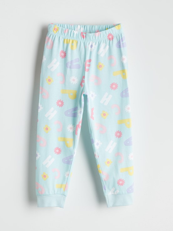 Pijama Takım PASTEL MAVİ BASKILI