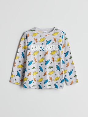 Pijama Takım GRİ MELANJ BASKILI