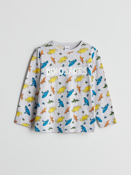 Pijama Takım GRİ MELANJ BASKILI