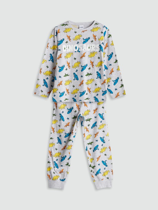 Pijama Takım GRİ MELANJ BASKILI