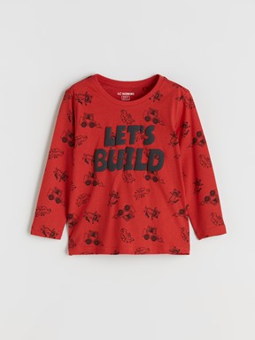 Pijama Takım CANLI KIRMIZI BASKILI