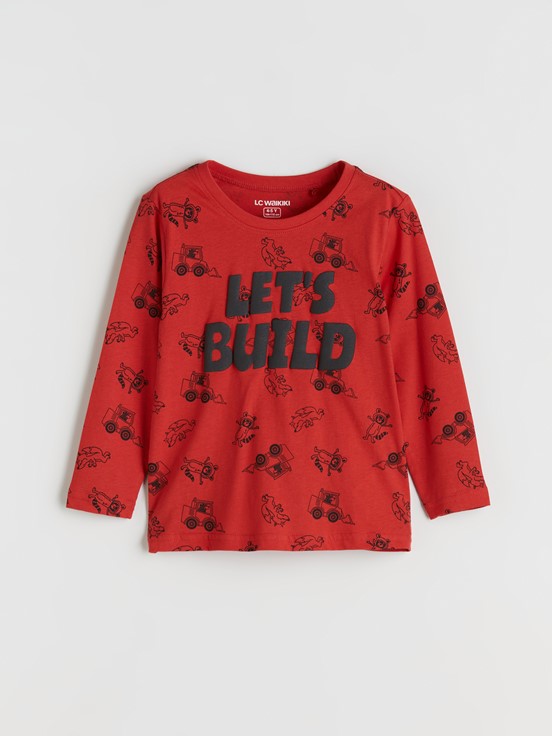 Pijama Takım CANLI KIRMIZI BASKILI