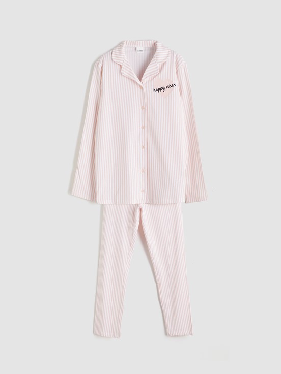 Pijama Takım BEYAZ BASKILI