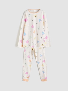 Pijama Takım EKRU BASKILI