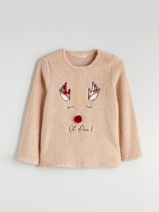 Pijama Takım AÇIK BORDO BASKILI