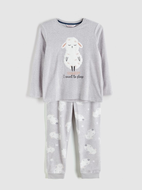 Pijama Takım AÇIK GRİ BASKILI