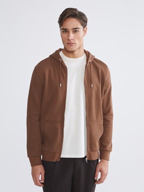 Fermuarlı Sweatshirt AÇIK GRİ MELANJ