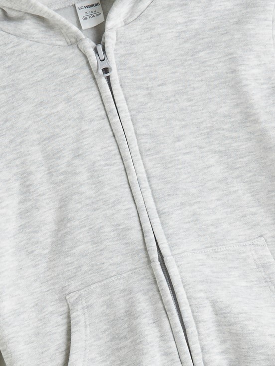 Fermuarlı Sweatshirt GRİ MELANJ