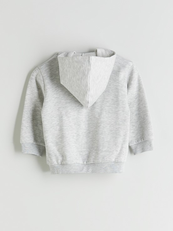 Fermuarlı Sweatshirt GRİ MELANJ