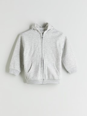 Fermuarlı Sweatshirt GRİ MELANJ