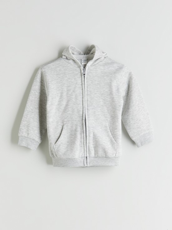 Fermuarlı Sweatshirt GRİ MELANJ