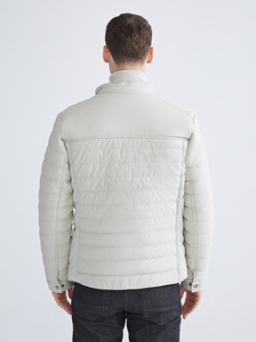 Deri Görünümlü Mont BEJ