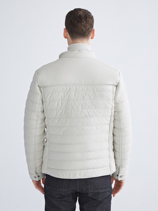 Deri Görünümlü Mont BEJ