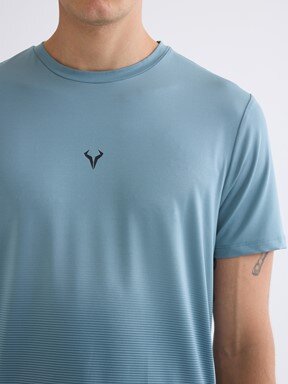 Bisiklet Yaka Erkek Spor Tişört SİYAH BASKILI