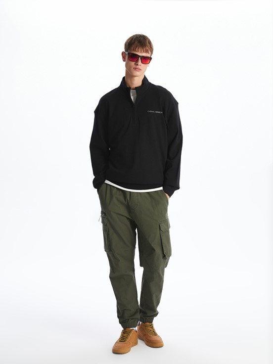 Fermuarlı Sweatshirt YENİ SİYAH