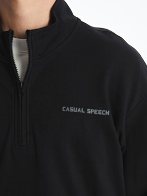 Fermuarlı Sweatshirt YENİ SİYAH