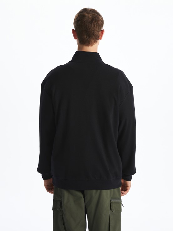 Fermuarlı Sweatshirt YENİ SİYAH