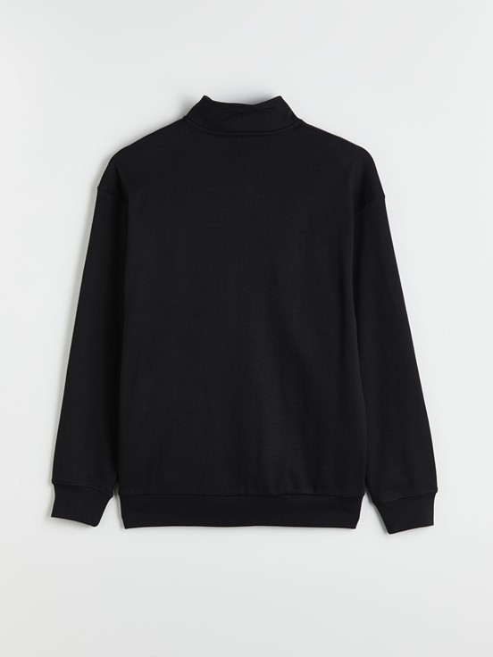 Fermuarlı Sweatshirt YENİ SİYAH