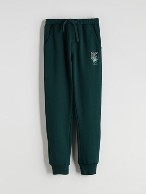 Beli Lastikli Erkek Çocuk Jogger Eşofman Altı KOYU YEŞİL