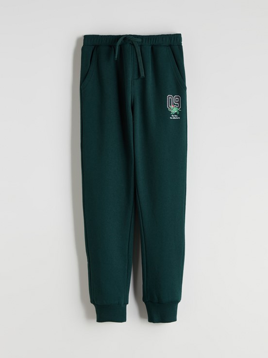 Beli Lastikli Erkek Çocuk Jogger Eşofman Altı KOYU YEŞİL